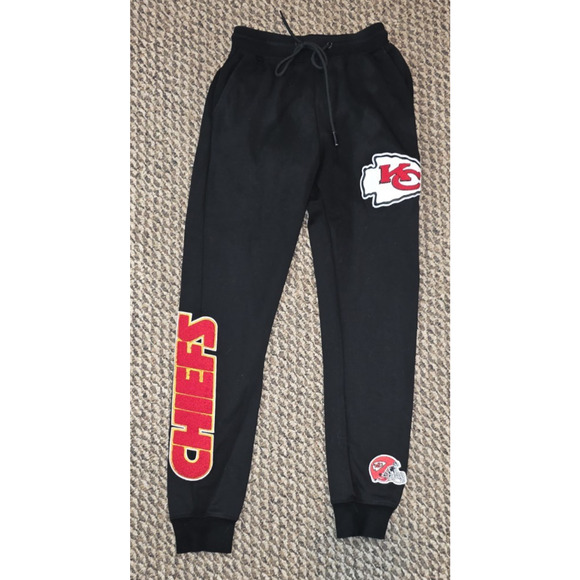 Kansas City Chiefs Sweatpants Small Pro Standard NFL Joggers Black Multi Logo - Picture 1 of 11
